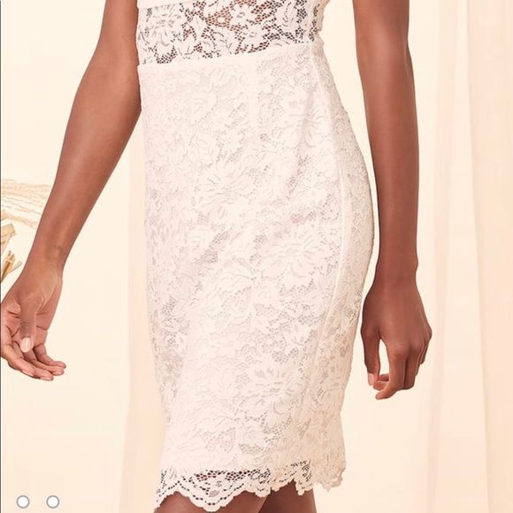 Lulu's Til Sunrise White Lace Bodycon Strapless Mini Dress - Picture 3 of 5